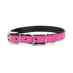 Barry King Obroża skórzana dla psa, różowy/czarny, M-L, 16mm/45cm