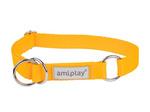 amiplay Obroża SAMBA półzaciskowa XL 40-60x2,5cm Żółty