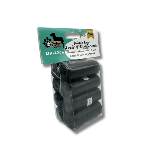 Mr. Pretzel Torebki na odchody dla psa - 8 rolek po 15 sztuk - 120 woreczków