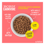Schesir Born Carnivore karma sucha dla kotów kurczak i śledź 255 g