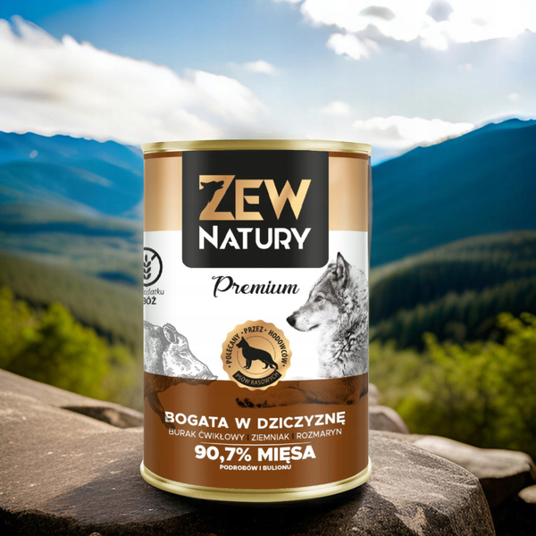 Mokra Karma Dla Psa ZEW NATURY 400g Bogata w Dziczyznę Dla Dorosłych Psów