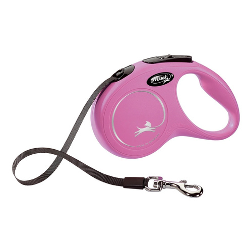 FLEXI Smycz automatyczna dla psa NEW CLASSIC taśma S 5m różowa