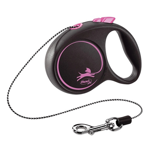 FLEXI Smycz automatyczna dla psa Black Design XS linka 3 m kol. różowy