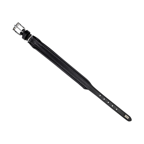Barry King obroża skórzana, xs 27-33 cm x 22 mm, czarny,  przeszywana