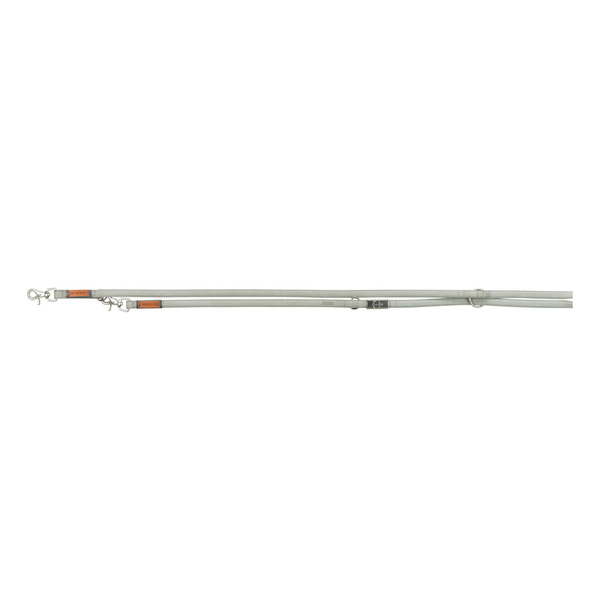 Trixie BE NORDIC smycz regulowana dla psa jasnoszara skórzana XS-S2m/15mm