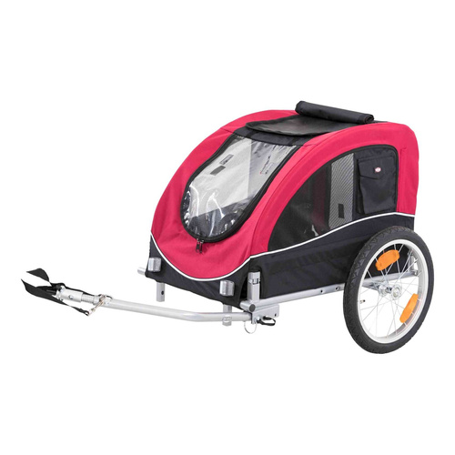 Trixie Przyczepka rowerowa, czerwono-czarna, M: 63 × 68 × 75/137 cm