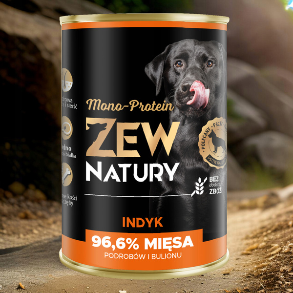 Mokra Karma Dla Psa Indyk Puszka 400g Zew Natury MONO-PROTEIN