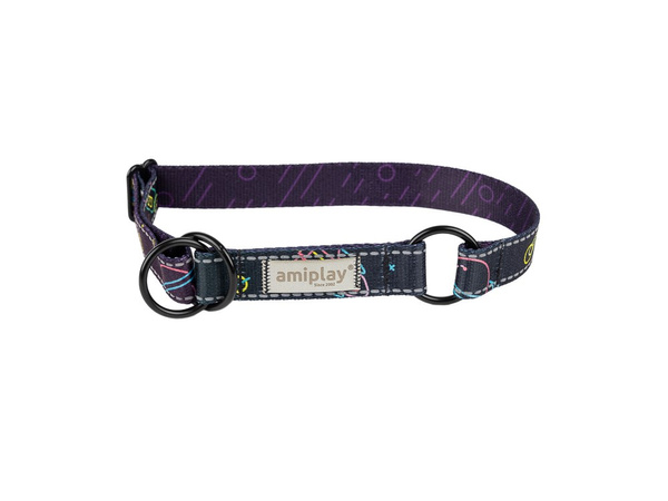 amiplay Obroża półzaciskowa BeSpace L 32-50cmx2,5cm Neon