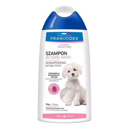 FRANCODEX PL Szampon dla psa do białej sierści, bez parabenów, 250 ml