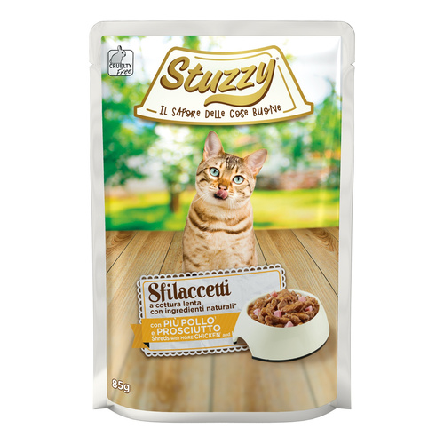 Stuzzy Sfilaccetti karma mokra dla kota kurczak z szynką 85 g