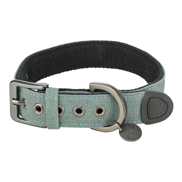 Trixie CityStyle, obroża, dla psa, bawełna, szałwiowa, S-M: 30-37 cm/25 mm, szeroka