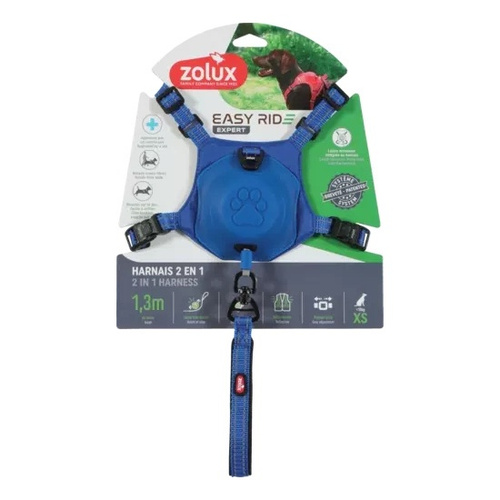 ZOLUX Szelki dla psa ze smyczą automatyczną Easyride XS niebieskie