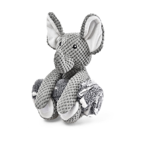 Barry King Zestaw: Słonik zabawka pluszowa dla psa 31,5x27cm + miękki kocyk 70x60cm