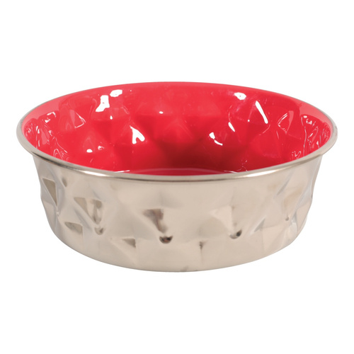 ZOLUX Miska dla psa Inox DIAMOND 1,8 l kol. czerwony