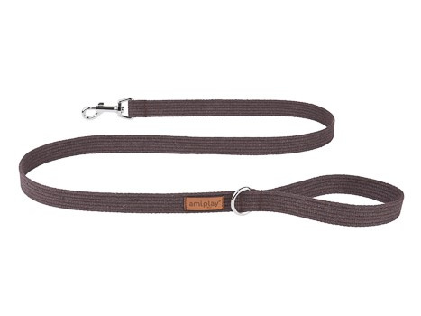 amiplay Smycz Cotton L 140x2,5cm Brązowy