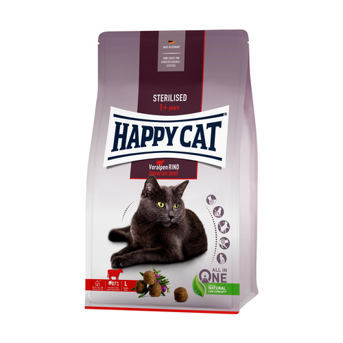 Happy Cat Sterilised sucha karma dla kotów po sterylizacji Wołowina 10kg