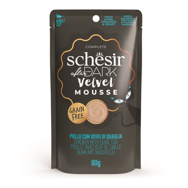 Schesir After Dark Velvet Mousse karma mokra dla kota kurczak z jajkami przepiórczymi 80 g