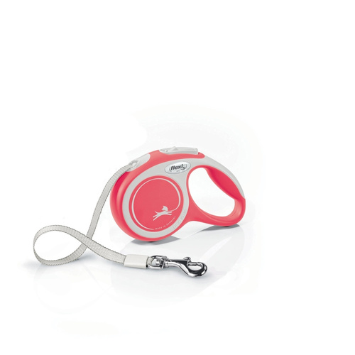 FLEXI Smycz automatyczna dla psa New Comfort XS taśma 3 m kol. czerwony