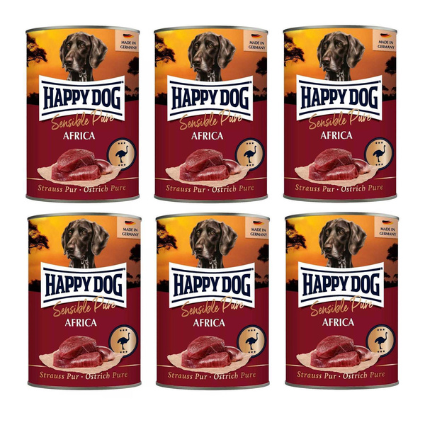 Happy Dog Sensible Pure Struś 100% Africa 6 x 400g