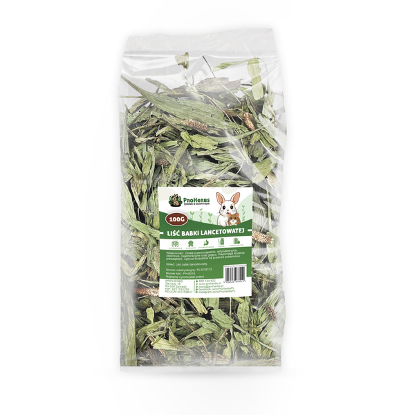 ProHerbs Liść babki lancetowatej 100g-odporność, trawienie i piękna sierść!