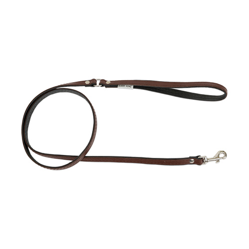 Barry King Smycz skórzana dla psa, brązowy/czarny, XS-S, 12mm/120cm