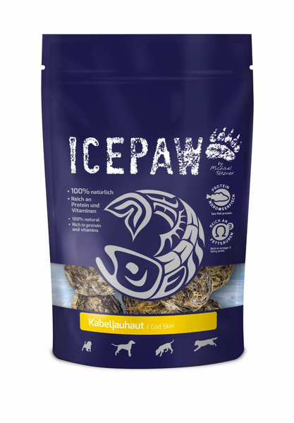 ICEPAW Kabeljauhaut - przysmaki ze skóry dorsza (100g)