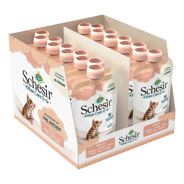 Schesir Kitten Care 0-6 karma mokra dla kociąt pasta z kurczaka 150 g