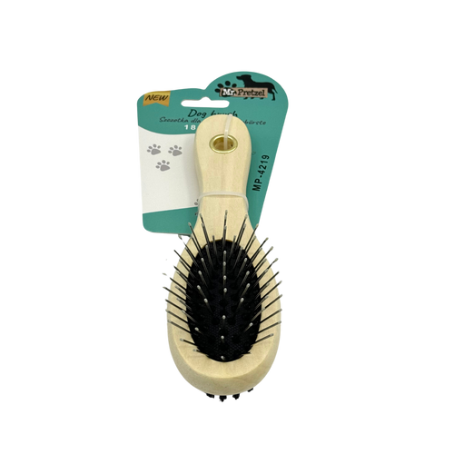 Mr. Pretzel Szczotka z drewnianą rączką dwustronna dla psa 18x5cm