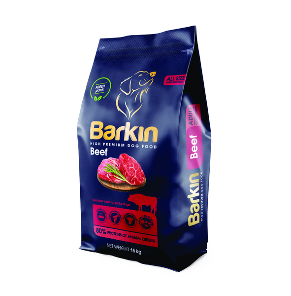 Karma sucha PREMIUM dla psa BARKIN WOŁOWINA 15KG