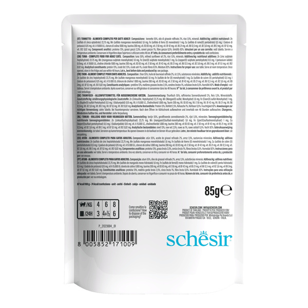 Schesir C&B karma mokra dla kotów tuńczyk w galarecie 85 g