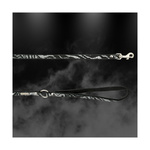 Barry King Smycz dla psa, Equilibre, Czarna Zebra, skórzana nikiel, 13mm/120cm