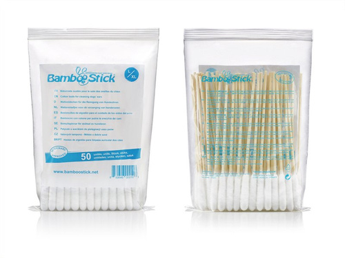 BambooStick - patyczki bambusowe do czyszczenia uszu psa, L/XL (50 patyczków)