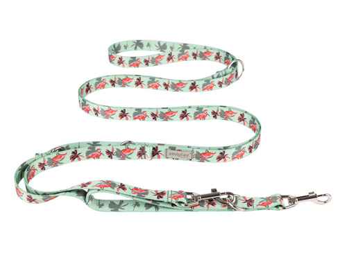 amiplay Smycz regulowana 8in1 BeHappy S 200-400x1,5cm Flamingo