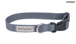 amiplay Obroża SAMBA regulowana L 35-50x2,5cm Szary