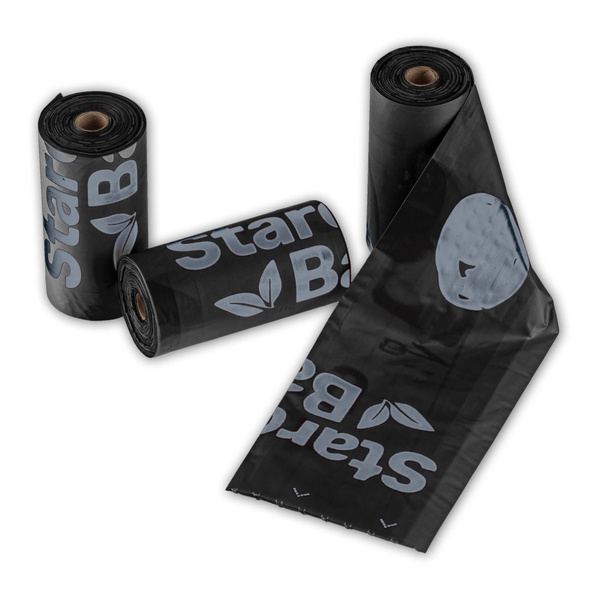 STARCHBAG Kompostowalne BIOworki na odchody 63 rolki x 15szt, kol. czarny