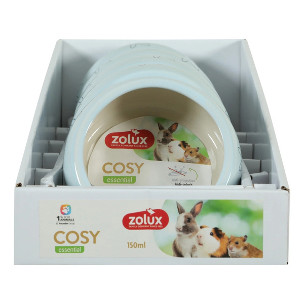 ZOLUX Miska ceramiczna dla gryzonia przeciw chlapaniu COSY 150ml niebies