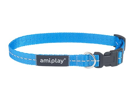 amiplay Obroża regulowana Reflective M 25-40x1,5cm Niebieski