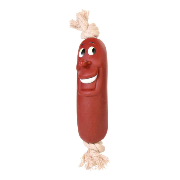 Trixie KIEŁBASA zabawka WINYLOWA ze SZNURKIEM 11cm
