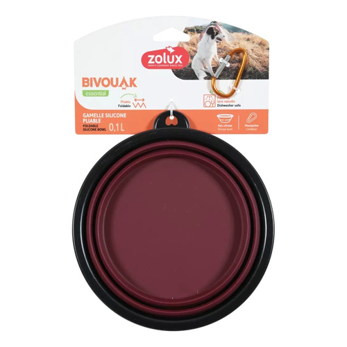 ZOLUX Składana miska dla psa BIVOUAK 1 l czerwona