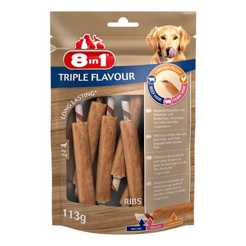 8in1 Przysmak dla psa żeberka Triple Flavour Ribs 6 szt.