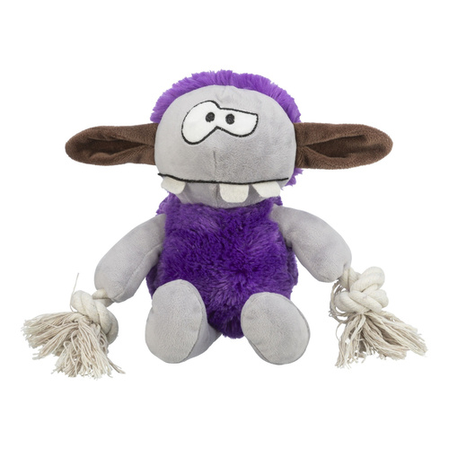 Trixie Potworek fioletowy zabawka dla psa plusz/lina 32cm z dźwiękiem