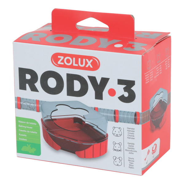 ZOLUX Toaleta narożna dla myszki, chomika RODY 3 kol. czerwony