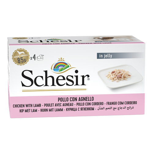 Schesir Karma mokra multipack dla psa kurczak z jagnięciną w galarecie 4x85 g