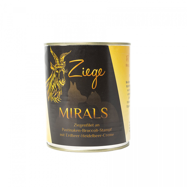 MIRALS Ziege- Filet z koziny na puree z brokułów i pasternaku z kremem truskawkowo-jagodowym (800g)