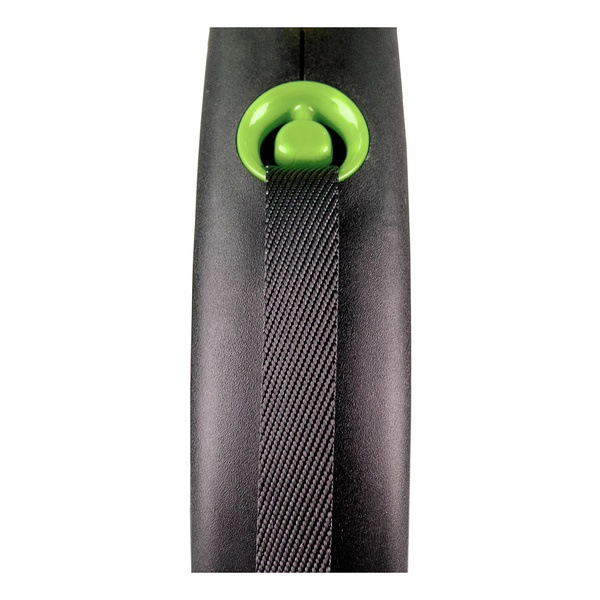 FLEXI Smycz automatyczna dla psa Black Design M taśma 5 m kol. zielony