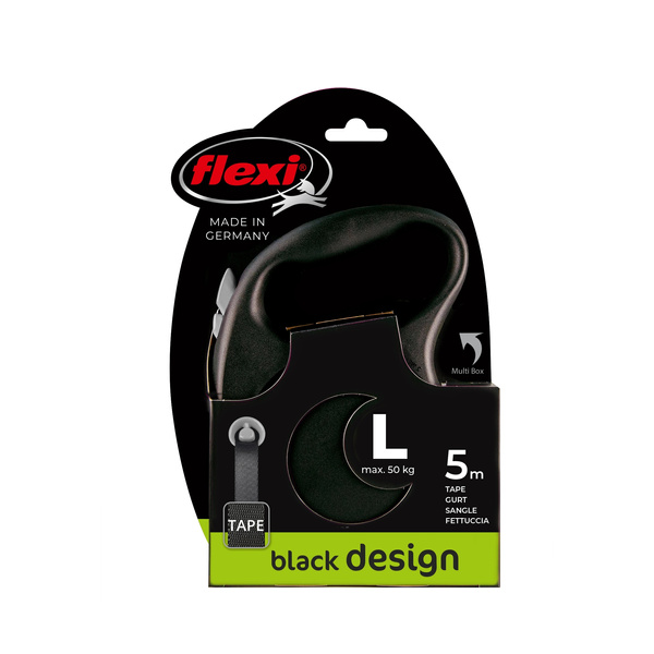 FLEXI Smycz automatyczna dla psa Black Design L taśma 5 m kol. czarny