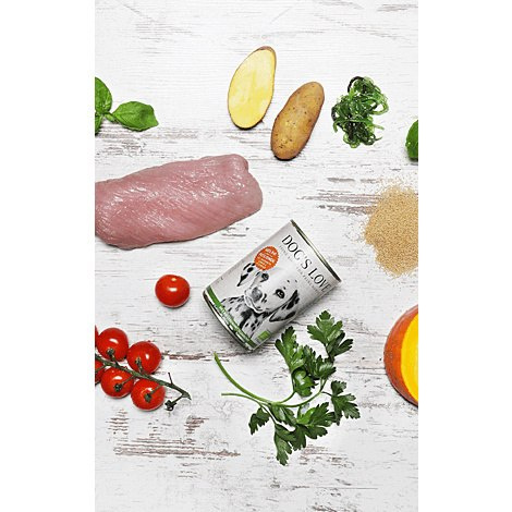 DOG'S LOVE BIO PUTE - ekologiczny indyk z amarantusem, dynią i pietruszką (400g)