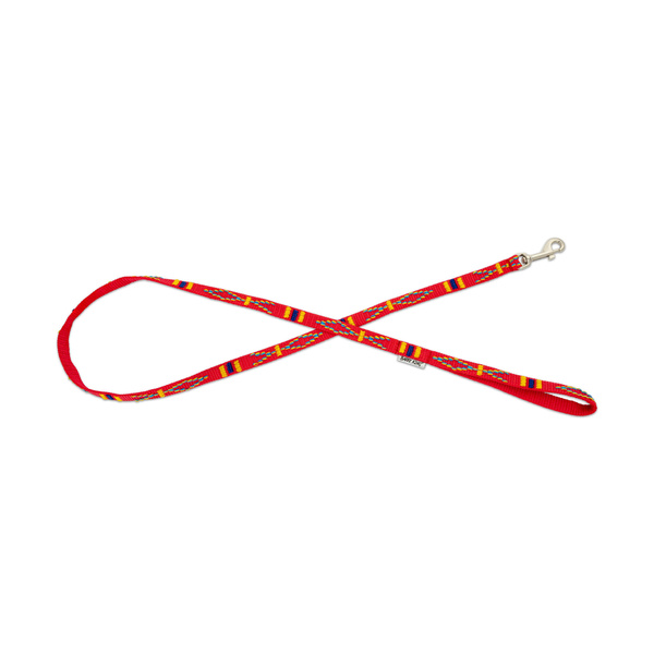 Barry King Smycz dla psa, czerwona, wzór etniczny, taśma polipropylenowa, 10mm/120cm