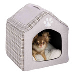 Trixie Legowisko zamknięte Silas, 40 × 45 × 40 cm, szare/kremowe