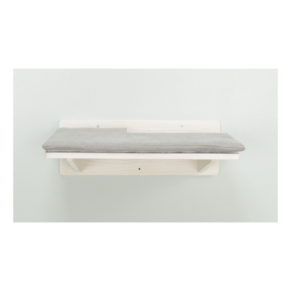 Trixie Platforma, dla kota, do montażu na ścianie, biała, drewno, 50 × 17.5 × 36.5 cm, z poduszką